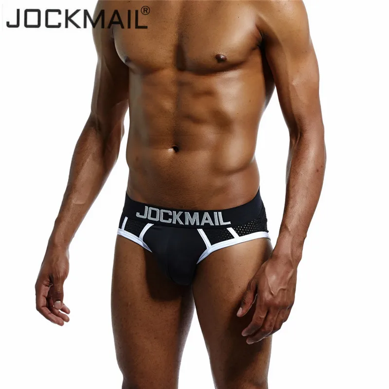 JOCKMAIL Брендовые мужские трусы из дышащей сетки сексуальное мужское нижнее белье
