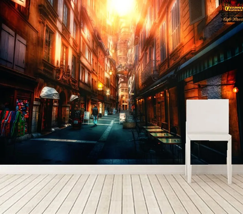 

Custom 3d large Houses Germany Street Cities wallpapers,living room sofa tv wall bedroom modern wallpaper design papel de parede