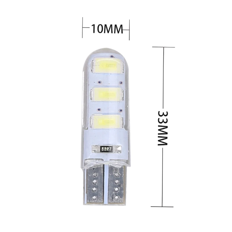 100 шт. Автомобильный светодиодный T10 W5W 6SMD 5730 светодиодный лампочки Canbus силиконовый потолочный плафон никаких ошибок выявлено не было разрешение на парковку пластина Bamp стайлинга автомобилей