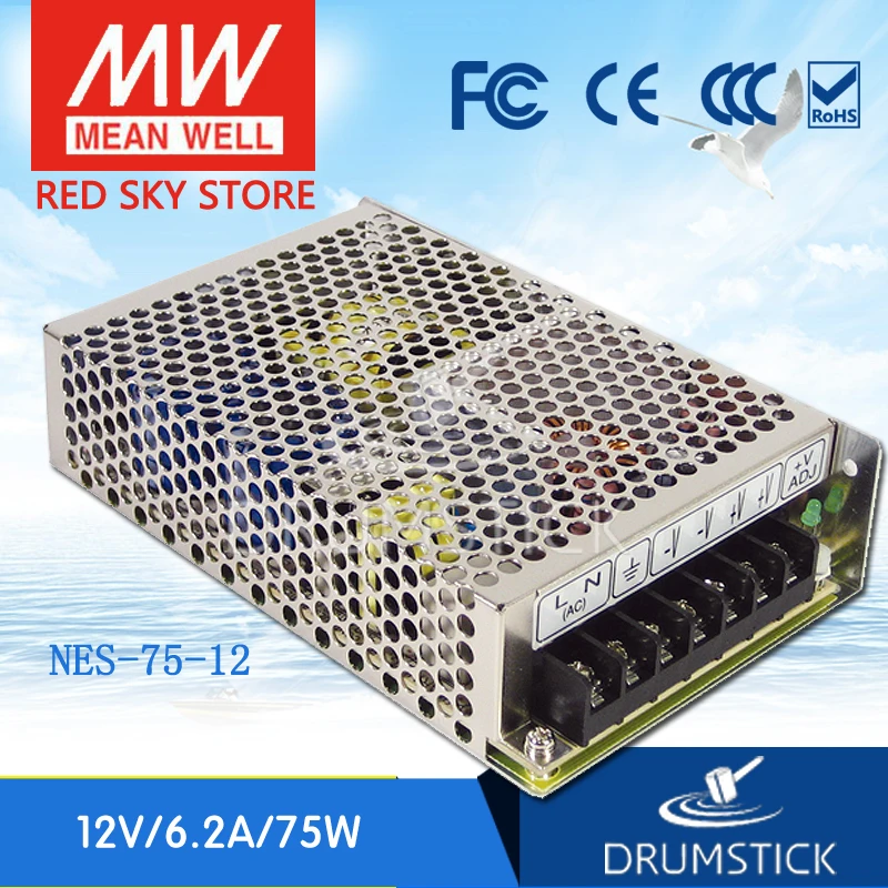 

MEAN WELL NES-75-12 12V 6.2A meanwell NES-75 74.4W Single Output Switching Power Supply