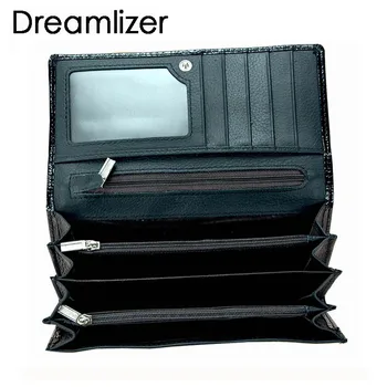 

Dreamlizer Women Soft Leather Crocodile Wallet Women Bifold Genuine Leather Female Purse Zipper Coin Purse Lady Card Holder