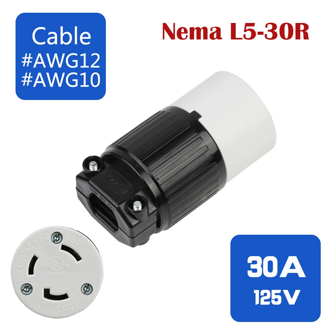 NEMA L5-30R 3 Ȧ ̱ ǥ ڱ 輱 , 30A 125V ,NEMA L5-30R