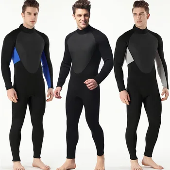 

Men's 3mm Back Zip Full Body Wetsuit Diving Suit Neoprene Warm Anti-UV Protection Diving Suit Swimming Surfing Snorkeling Suit