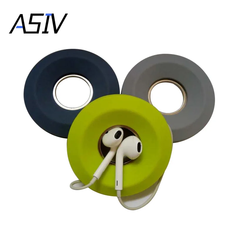 Creative Cute Donut Silica Gel Headphones Keeper Earphone Holder Cable Winder Cord