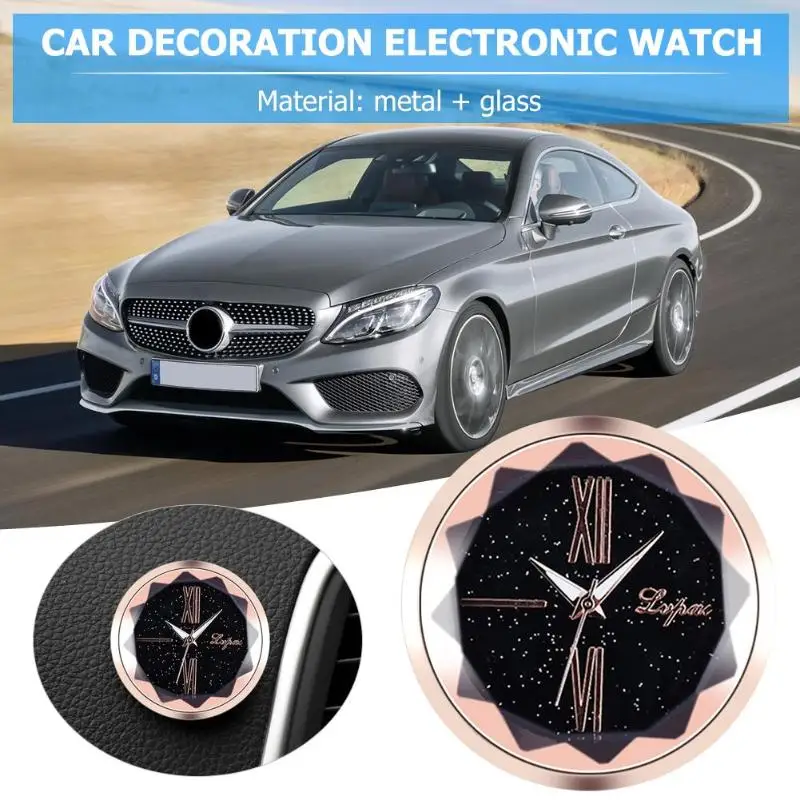 Car Decoration Electronic Clock Sticker Timepiece Automobile Interior Ornament Glass Mirror Sticker Watch Auto Accessories