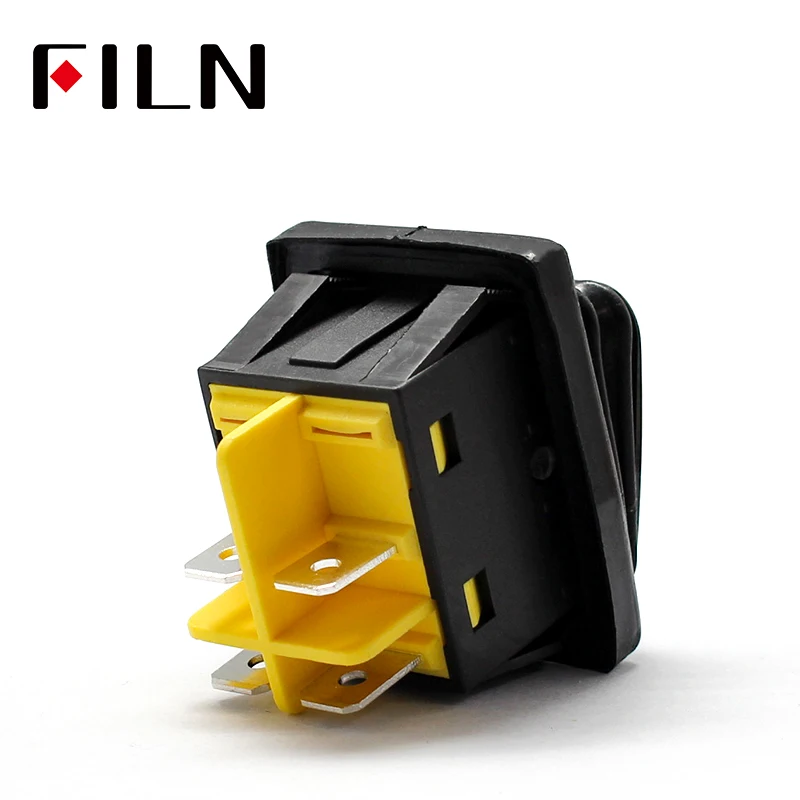on off 30A250V heavy duty 4 pin DPST IP67 Sealed Waterproof t85 Auto Boat Marine Rocker Switch Black no LED (3)