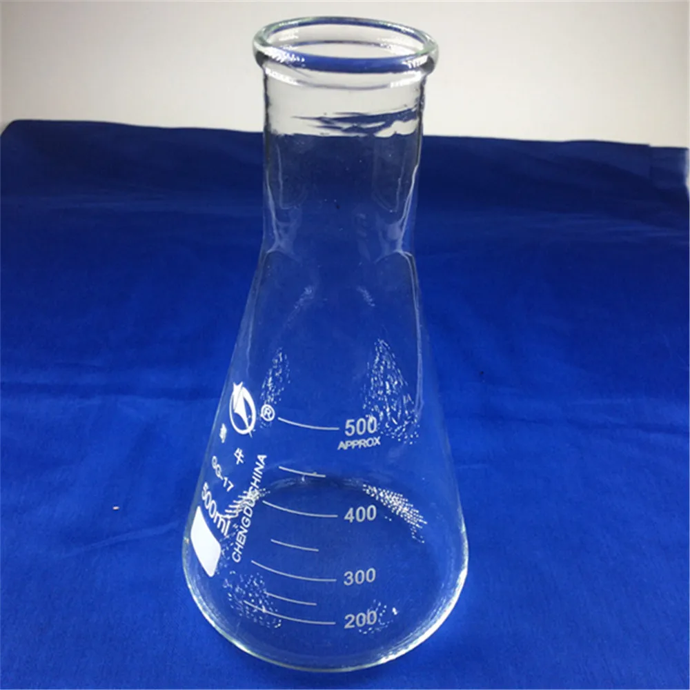 500ml,Glass Erlenmeyer Flask,glass conical flask,wide neck ,Laboratory