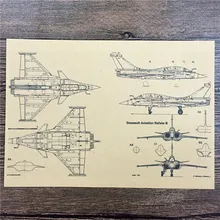 Affiche décorative vintage en papier kraft «Rafale B», peinture pour photos murales, salon, café, bar, 42x30 cm, offre spéciale, RMA-202
