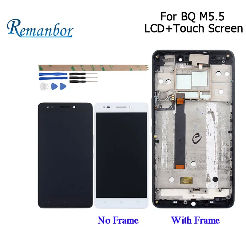 Remanbor для BQ Aquaris M5.5 ЖК дисплей Дисплей и Сенсорный экран + рамка 5 дюймов сборки