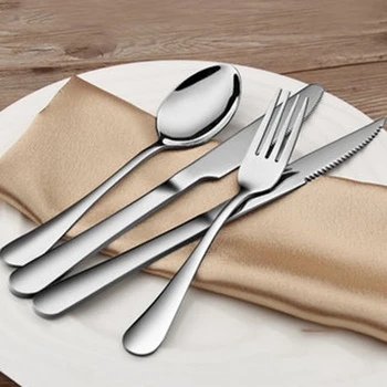 

Thick Stainless Steel Dinnerware Set Steak Knife Fork Spoon Cutlery Plate Set Western Cutlery Two-piece Fork Three Pieces D6J01