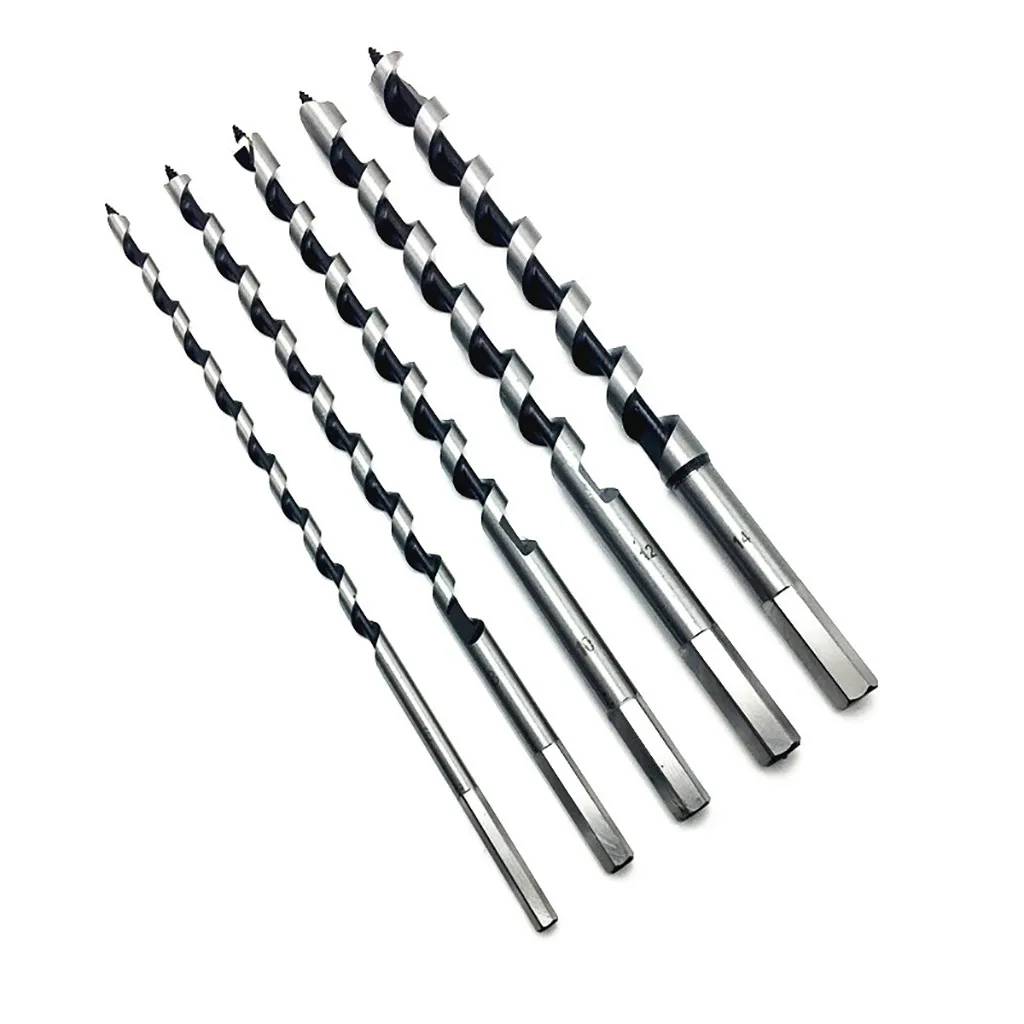5pcs Carbon Steel Spiral Drilling Hole Cutter Hex Shank Woodworking Tool Cutter for Manicure Cutter Magnet Tool Tools Set