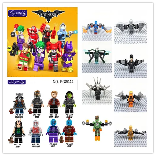 

24pcs Marvel Super Hero Avengers Batman Raccoon Mini Iron Man Legion Building Blocks Toy Mark 2 War Machine Fiddler Jack  Brick
