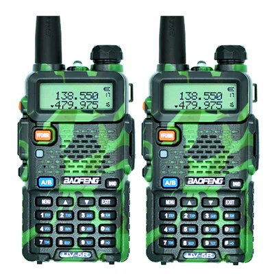 2 шт. Baofeng UV-5R рация UHF VHF Двухдиапазонный UV5R CB радио 128CH фонарик двойной дисплей FM трансивер для охоты радио - Цвет: 2PCS Cam