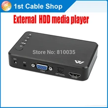 1080p USB внешний HDD медиаплеер коробка HDMI/VGA/AV выход поддерживается с пультом дистанционного управления