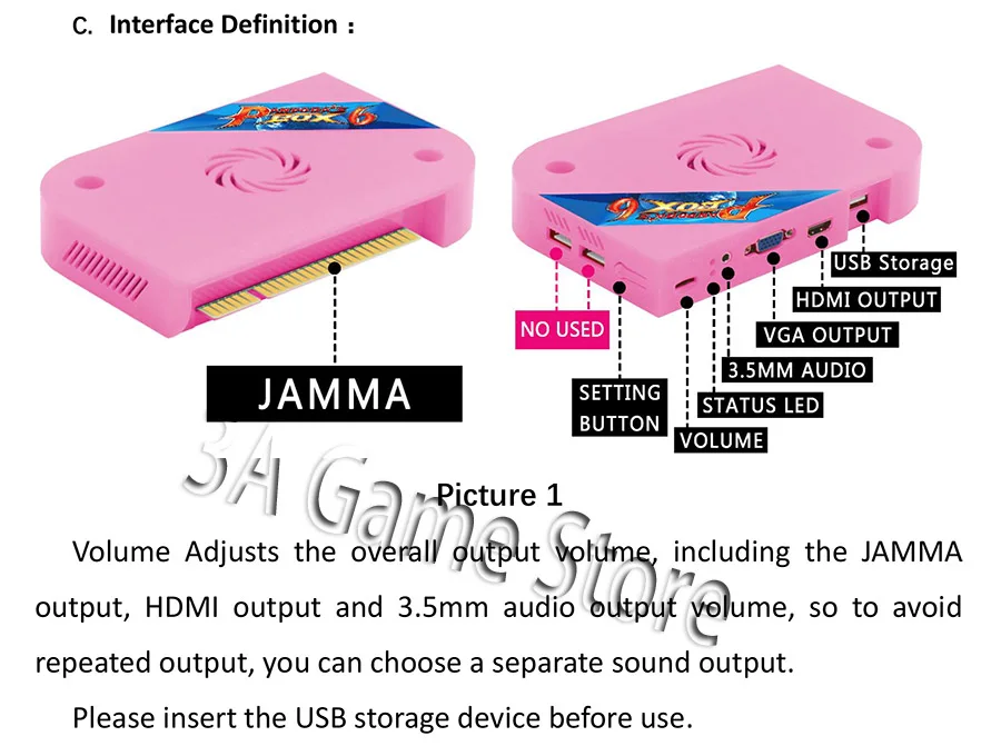 em 1 versão arcade rosa jamma placa
