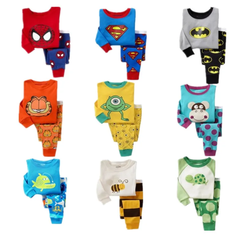 Children cartoon pajamas sets 2017 boys Spiderman ...
