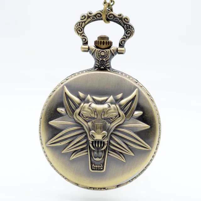 The Game WITCHER Cosplay Quartz Pocket Watch Black Dial Analog Pendant Necklace The Game WITCHER Cosplay Quartz Pocket Watch Black Dial Analog Pendant Necklace
