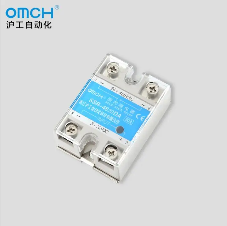 

SSR-4820DA 20A Single Phase 3-32VDC to 24-480VAC Solid State Relay