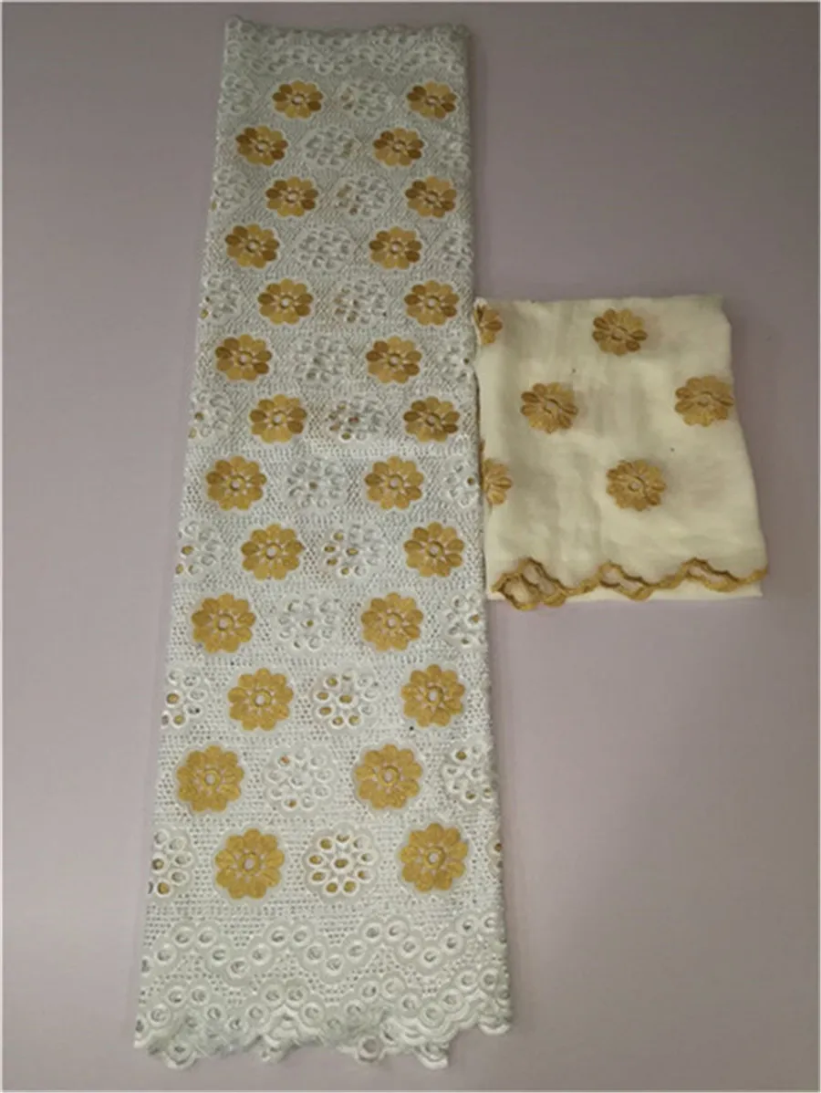 Белый Африканское парчовое фабрика лидер продаж женские хлопок кружево Дубай швейцарская вуаль швейцарское кружево Африканское сухое кружево 5+ 2 ярдов/партия