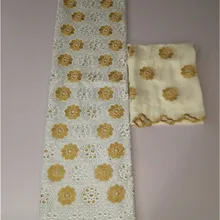 Белый Африканское парчовое фабрика лидер продаж женские хлопок кружево Дубай швейцарская вуаль швейцарское кружево Африканское сухое кружево 5+ 2 ярдов/партия