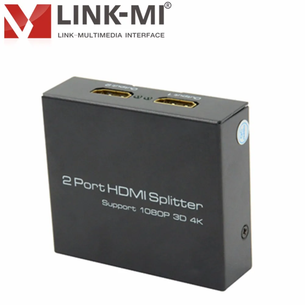 LINK-MI SP142M аудио-видео HDMI сплиттер 1x2 Поддержка 3D 4K x 2 K, CEC hdmi в двух HDMI совместимых мониторах или проекторах 10,2 Гбит/с