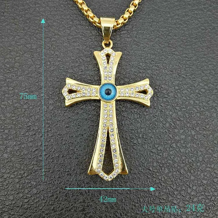 Silver Stainless Steel Round Templar Cross Pearl Pendant 24/" 60cm Chain Necklace