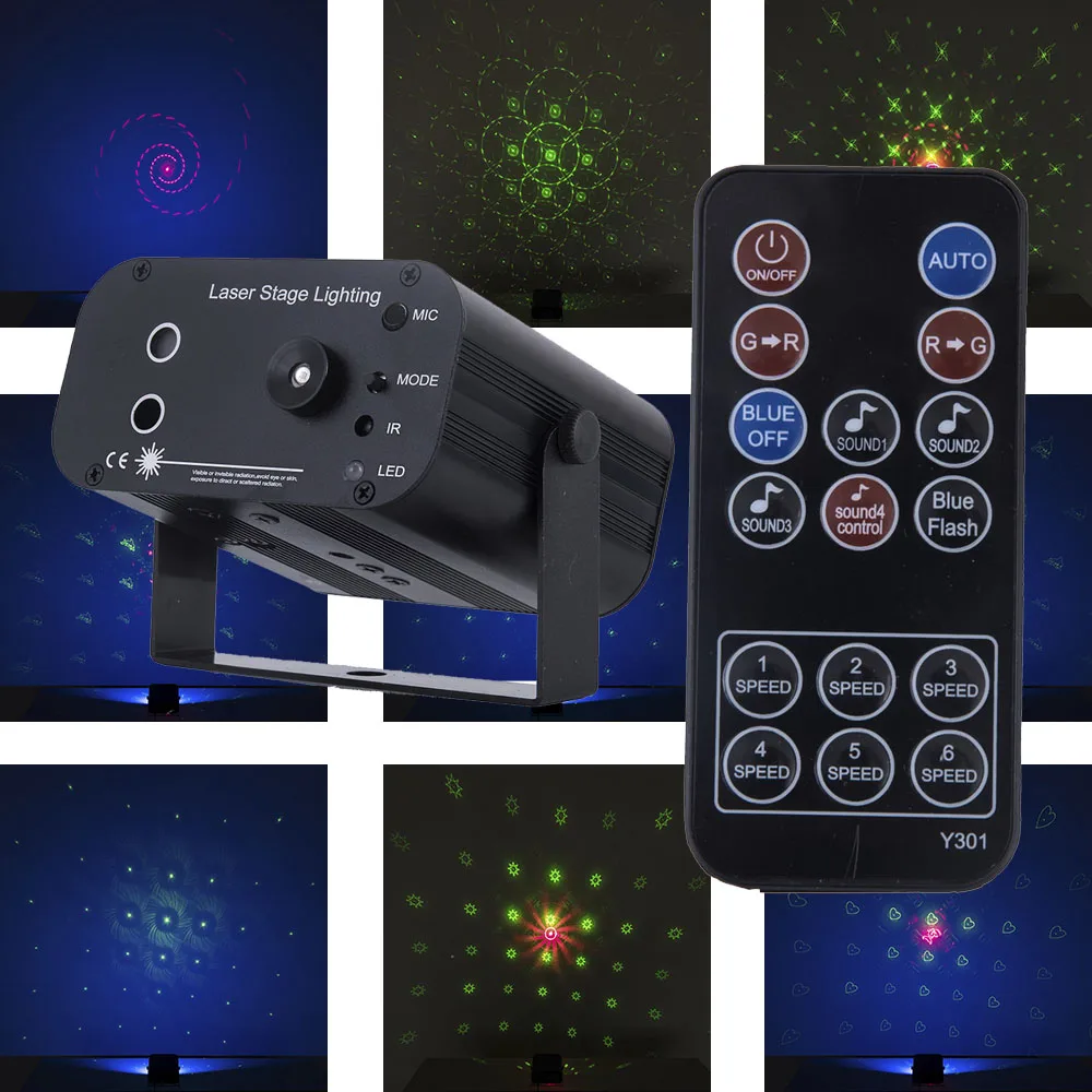 

Remote RGB 3 heads Laser Light 48 Patterns laser system Christmas led Party Dsico lights LED Stage Lighting for party KTV