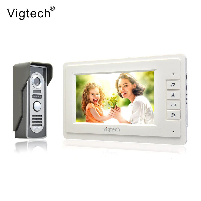 Vigtech 7 дюймов ЖК цветной видео домофон система влагостойкая ночного видения камера Домашняя безопасность