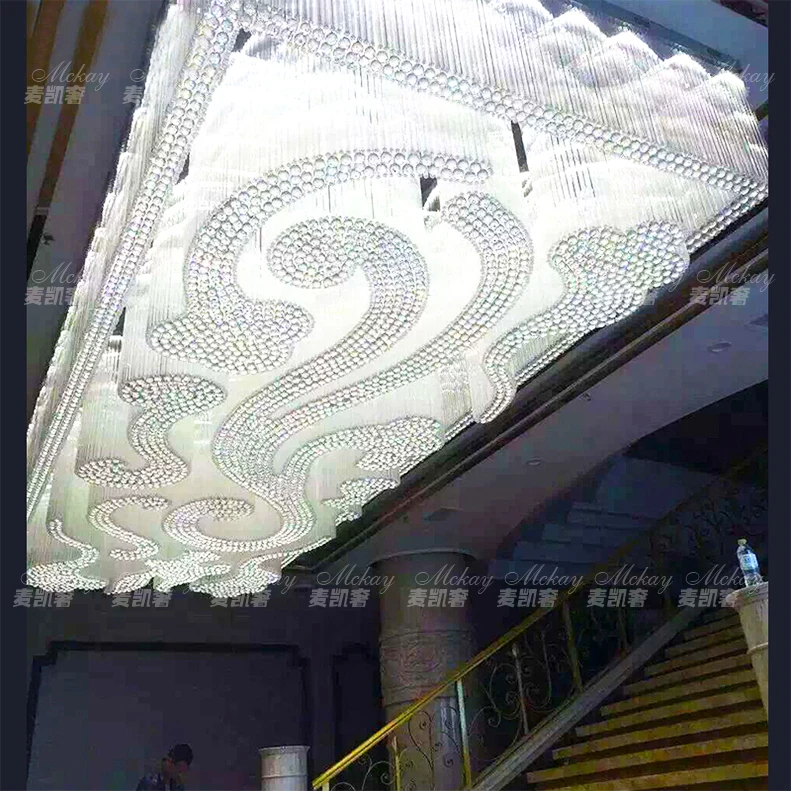 

Hotel lobby reception hall crystal lamp sales center rectangular corridor auspicious cloud logo non-standard engineering lamps