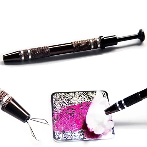 1pc Alloy Manicure Saver Cotton Claw Clean Nail Stamp Template Nail