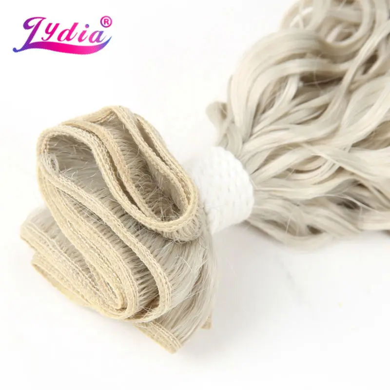 Lydia For Women Synthetic Curly Weaving 3Packs/Lot 18"-22" Graysilver Wavy Bundles Jerry Curl Hair Extensions Bohemain