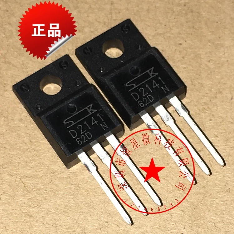 

5PCS 2SD2141 D2141 NPN TO-220F 380V 6A integrated circuit