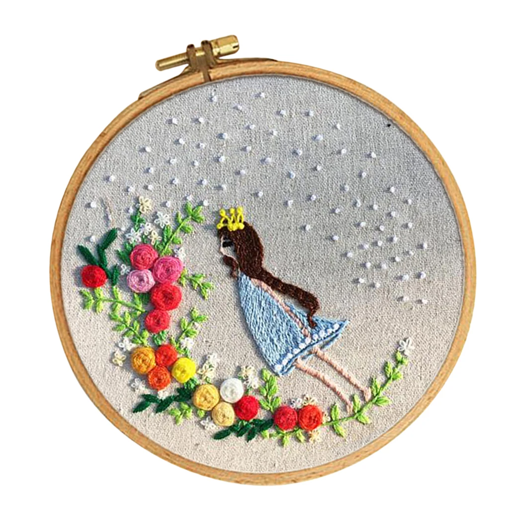 Princess Pattern DIY Handmade Embroidery Sampler Kit For Beginners Craft