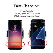 Wireless Charger Fast Charging 2017 NEW for iPhone 8 10X Samsung Galaxy S6 S7 S8 note8 Double Coils Pad 5V/2A & 9V/1.67A Charge