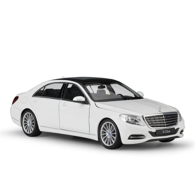 WELLY 1:24 Mercedes Benz Mercedes-Benz s-класс имитация сплава Модель автомобиля ремесла украшение Коллекция игрушек инструменты подарок - Цвет: Белый