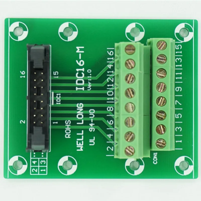 IDC16 2x8 штифтов 0," Мужской Разъем коммутационная плата, клеммный блок, разъем