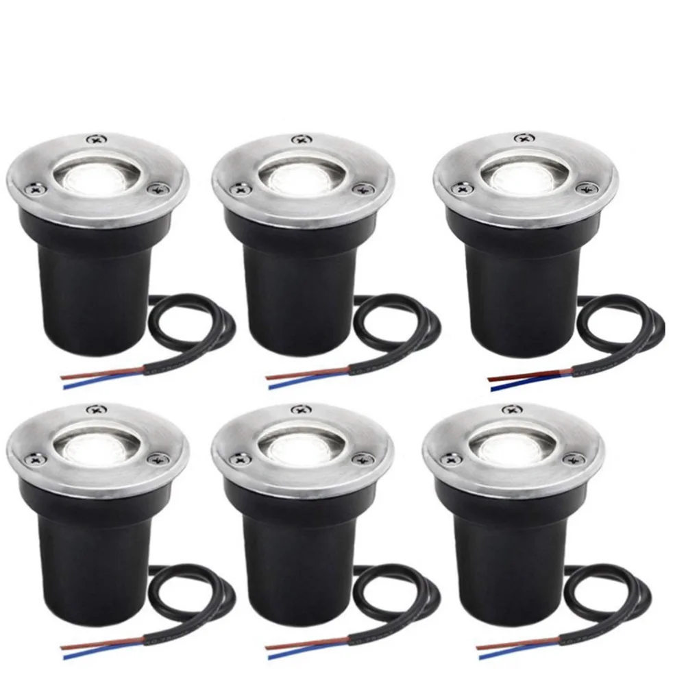 

1W 12V In Ground Mini Pathway Decking Waterproof Outdoor Lighting Garden UV Well Lights Landscape Lights 6pcs