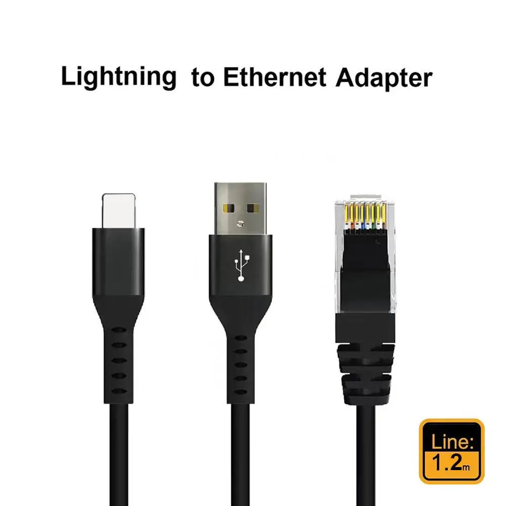

Portable Lightning to RJ45 Ethernet Network LAN Wired Adapter High Speed Hub Converter for iPad iPhone Lightening to RJ 45 Cable