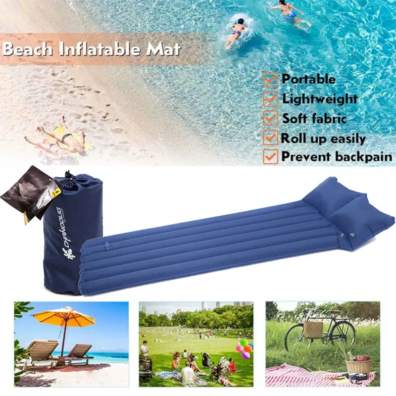 

Practical Camping Air Cushion Air Mattress Sleeping Pad Durable Sturdy 210T Polyester Travel Multifunction