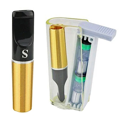 

Cigarette holder, gold Smoking Pipe With 2 sd27 filters in Portable Box cigarette Filters, cycle mouth sd126 5sets/lot