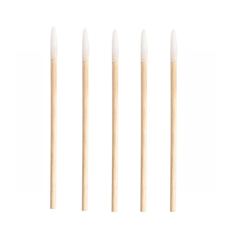 High Quality 1 Bag 100pcs Wooden Cotton Stick Swabs Buds For Cleaning The Ears Eyebrow Lips Eyeline Tattoo Makeup Cosmetics 2
