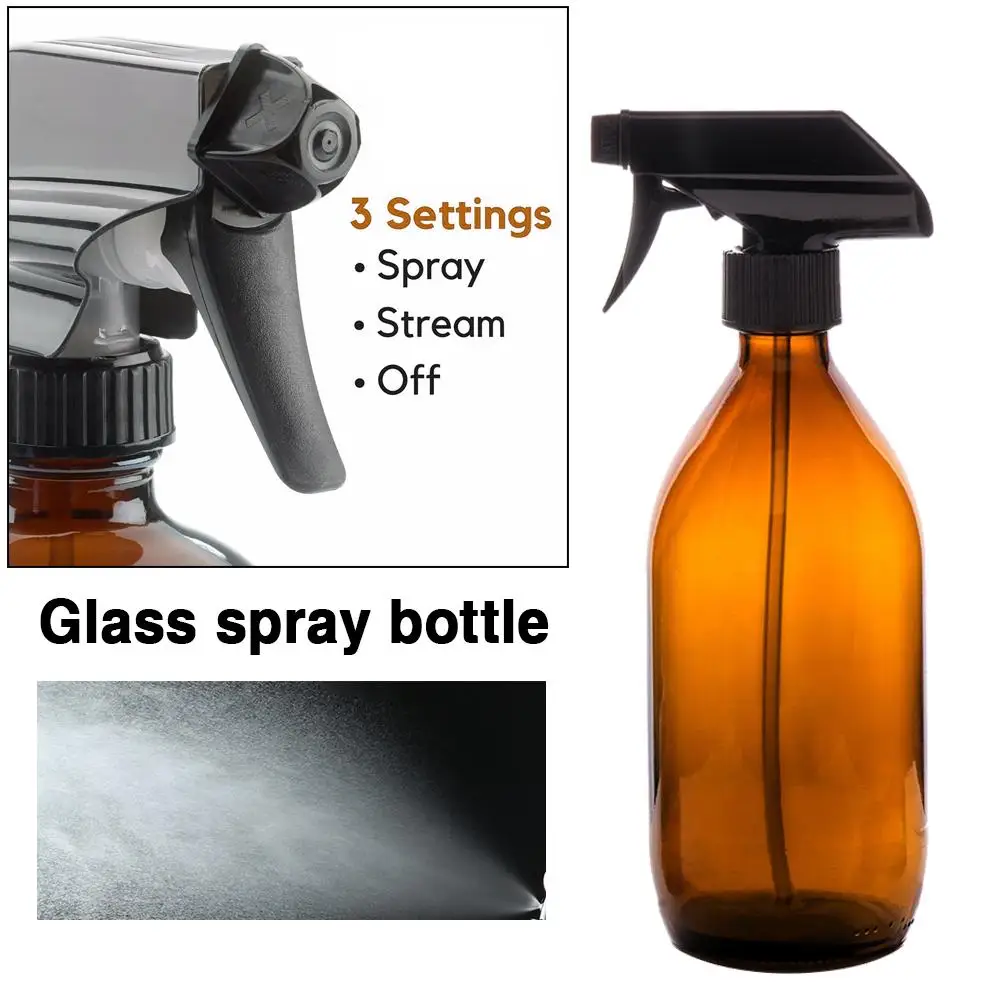 Brown Glass Spray Bottles Premium 2 X 500 Ml Amber Glass Spray Bottle With Fine Trigger For Spraying Airtight Lids