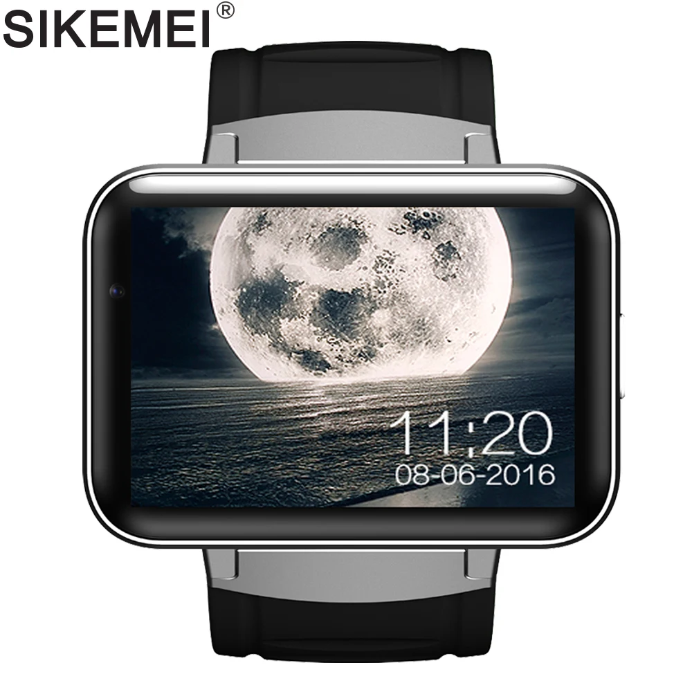 SIKEMEI Android Smart Watch Bluetooth Sports Tracker Wristwatch 3G WCDMA Network WiFi GPS Camera Big Battery DM98 MTK6572