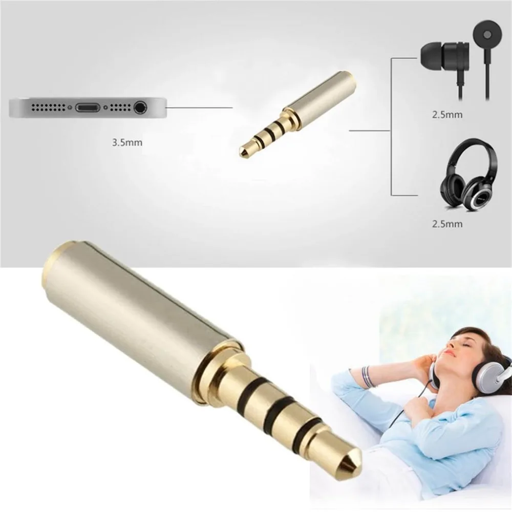 

1Pc 2.5 Gold 2.5mm Female to 3.5mm Male Audio Stereo Headphone Jack Adapter Converter Top Sale