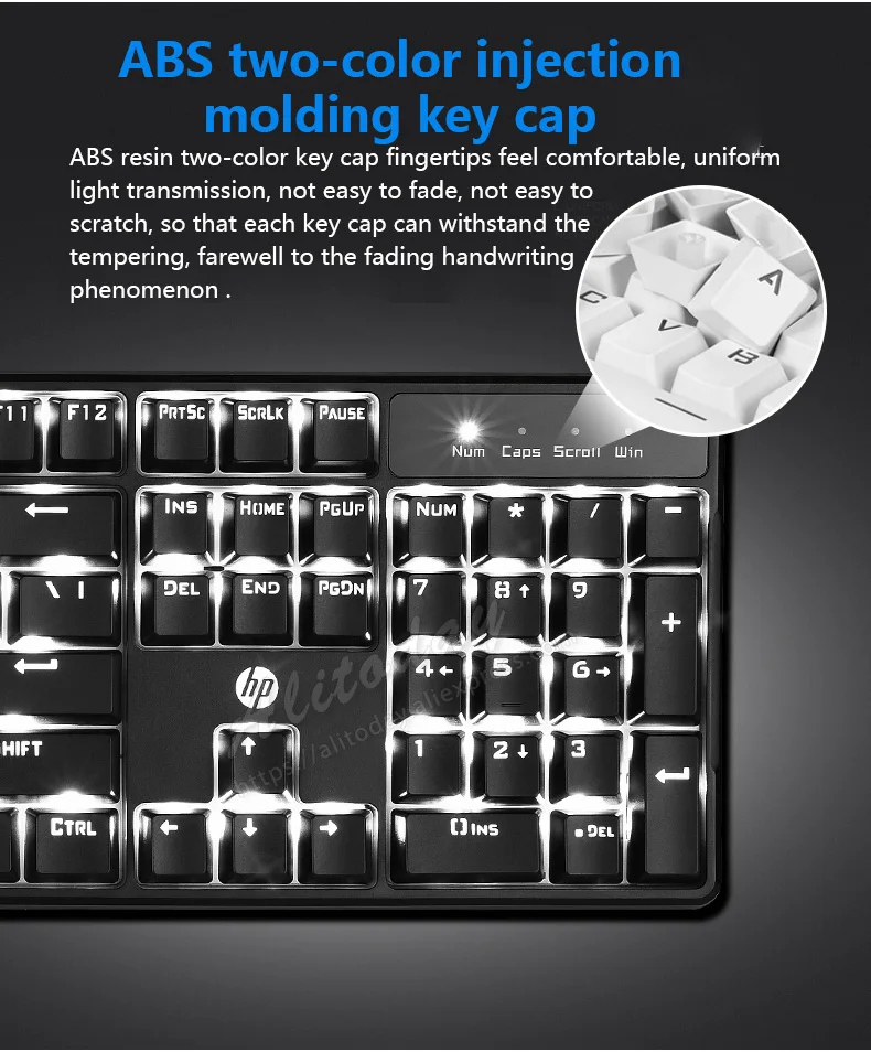 Hp GM200 механическая клавиатура Мышь Combo Синий/черный/красный/коричневый переключатель Gaming Проводная клавиатура Мышь
