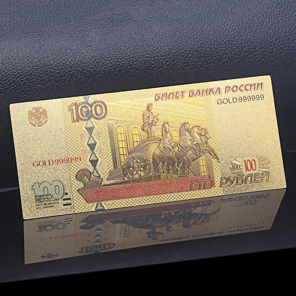 Золотые банкноты VNFURU 100 рубля Европейский садовый замок золотая монета 24K 999999