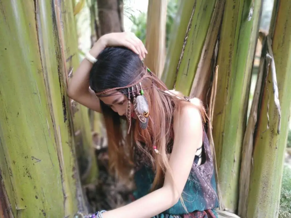 

Native American Indian Kunstmatige Veer Hoofdband Hoofddeksel Festival Hoofdtooi Haaraccessoires Sieraden Voor Vrouwen Meisjes