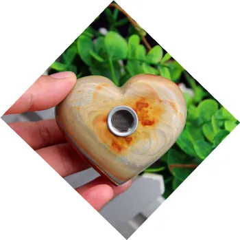 

Natural quartz crystal ocean stone heart - shaped pipe heals Christmas gifts 207g
