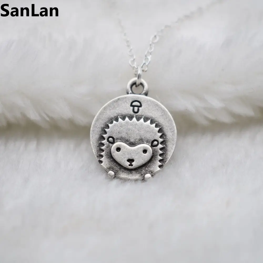 

tiny delicate Dainty Animal metal Charms Girls Hedgehog Necklace & Pendants woman Necklace for Best Friend gift SanLan