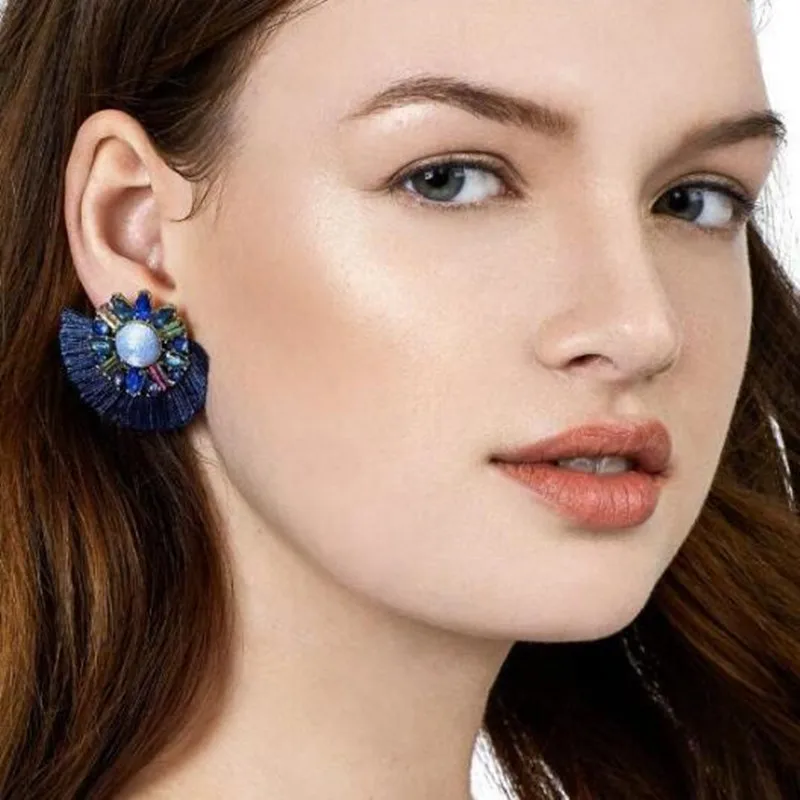 

Long Drop Earring Handmade Women Geometric Fringe Big Fashion Jewelry Wholesale oorbellen Tassel Earrings Pendientes
